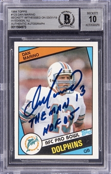 1984 Topps #123 Dan Marino Signed and Inscribed Rookie Card – BGS "10" Signature